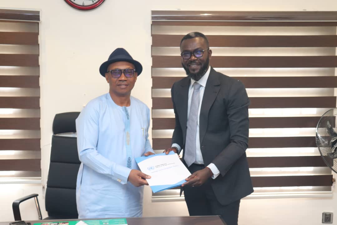 The Director General of NESREA Dr. Innocent Barikor received the new Country Representative of the United Nations Office on Drugs and Crime UNODC Cheikh Toure