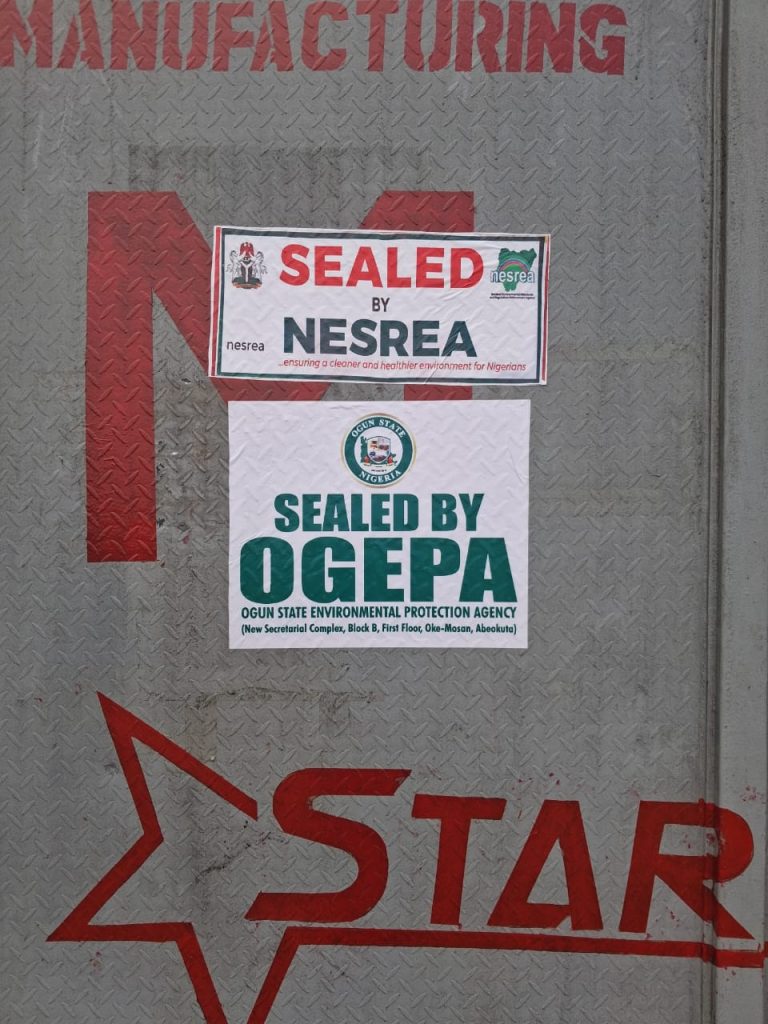 NESREA, OGUN STATE GOVT. SEAL RECYCLING FACILITIES IN OGIJO